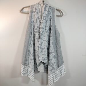 Anthropologie Saturday/Sunday Terry Jacquard Sleeveless Wrap Cardigan